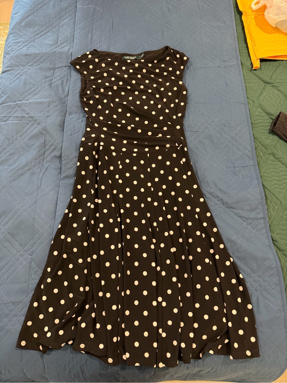 Polka Dot Ralph Lauren midi dress Jersey - Black with White Dots